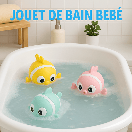 Jouet de bain flottant pour bébé - Cigogne et bébé
