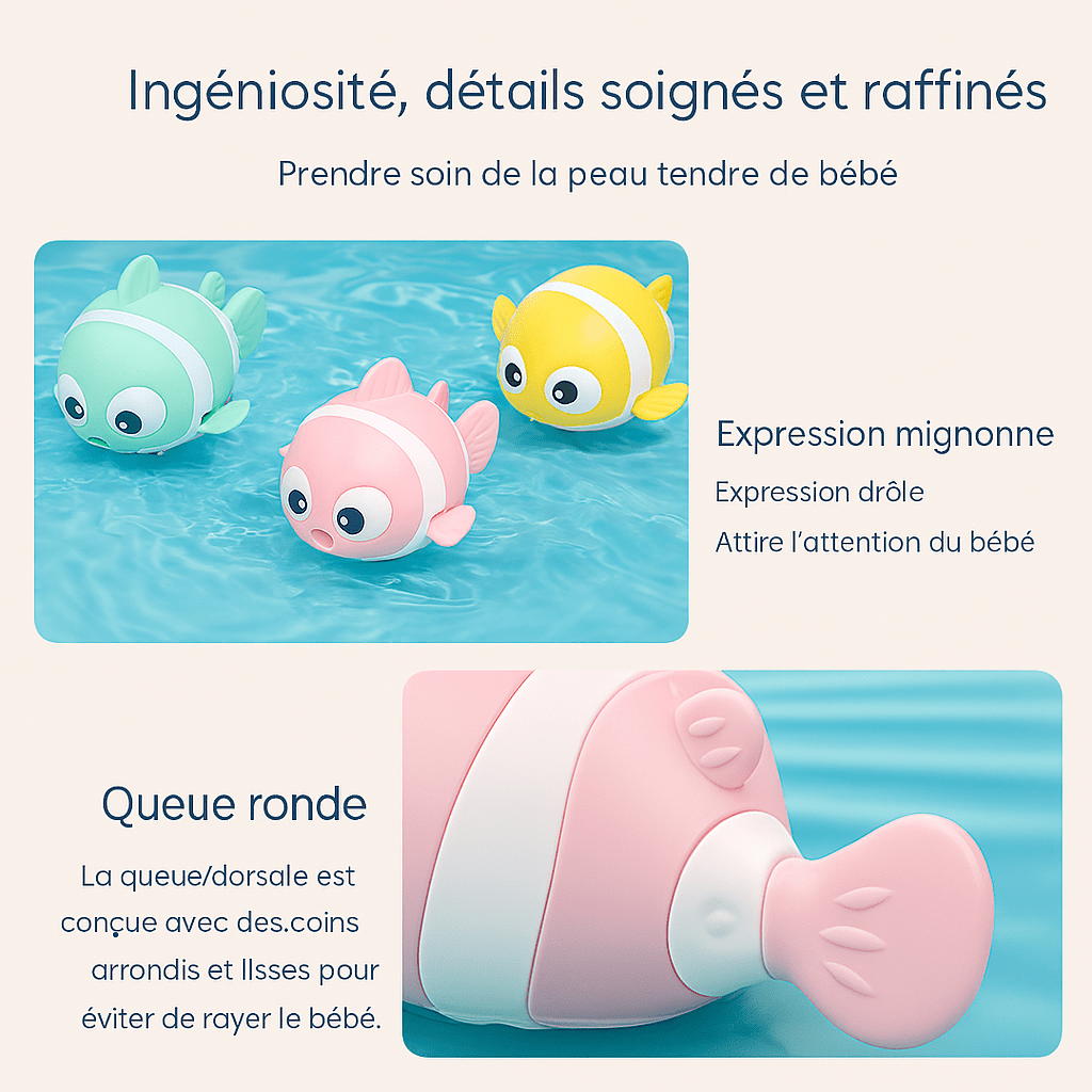 Jouet de bain flottant pour bébé - Cigogne et bébé