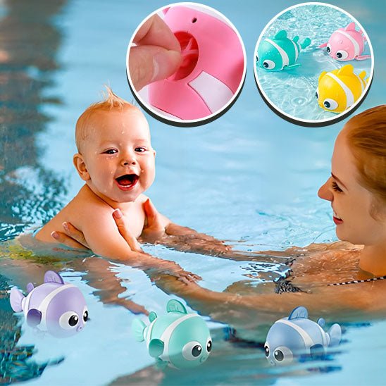 Jouet de bain flottant pour bébé - Cigogne et bébé