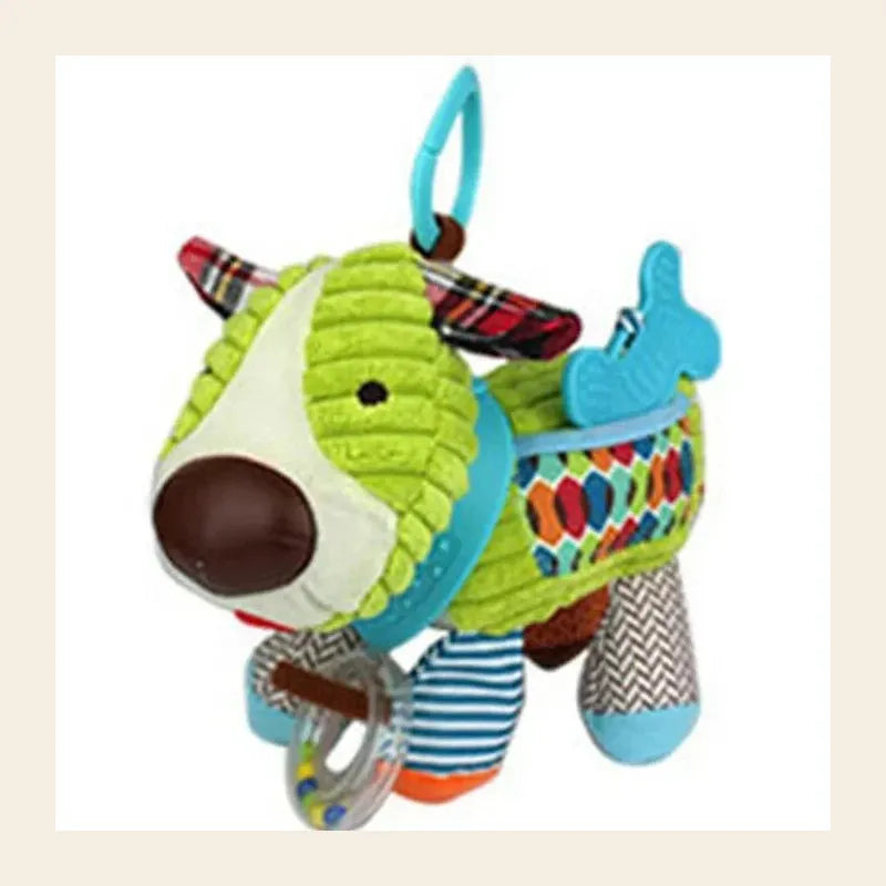 Hochet bébé chien en peluche 