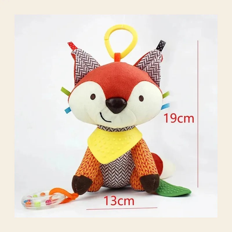 Hochet bébé renard en peluche