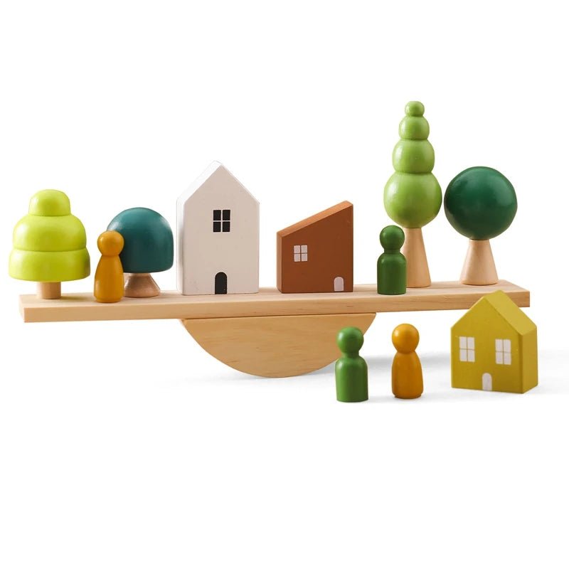 Jouets empilables Montessori - Cigogne et bébé