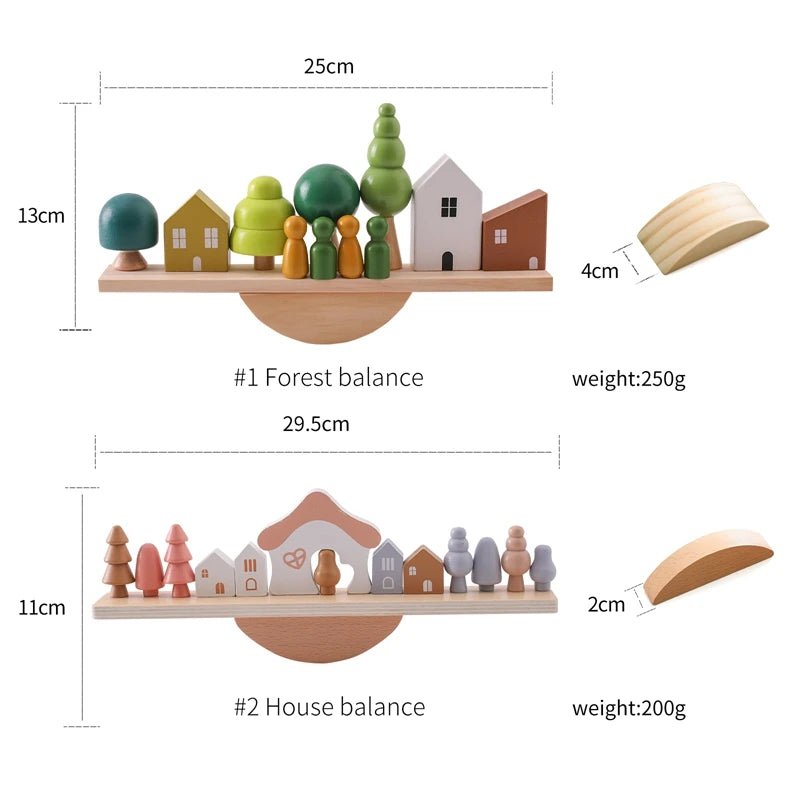 Jouets empilables Montessori - Cigogne et bébé