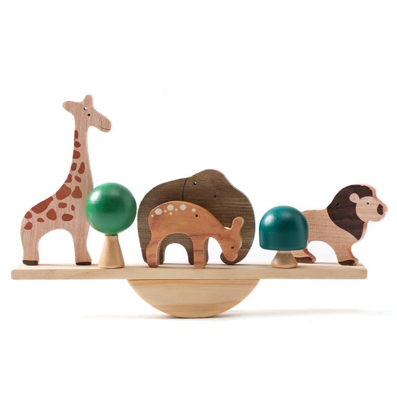 Jouets empilables Montessori - Cigogne et bébé