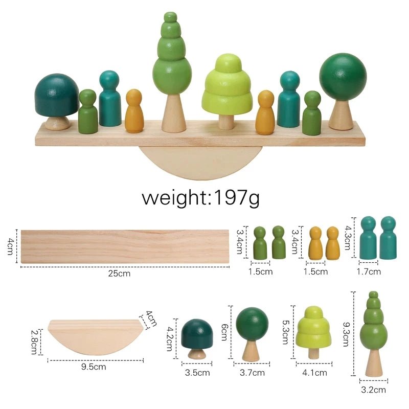 Jouets empilables Montessori - Cigogne et bébé