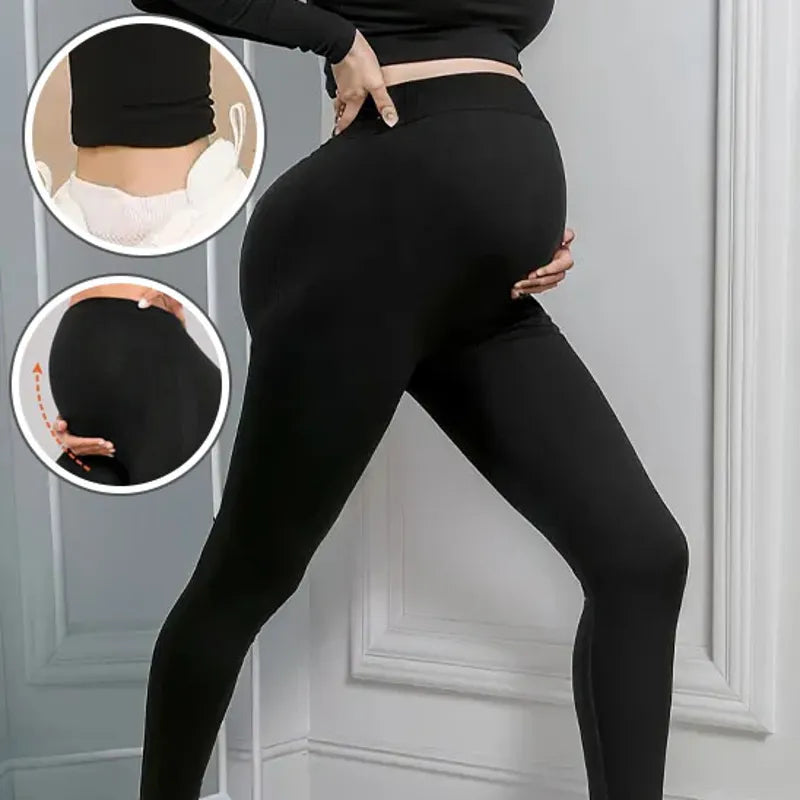 Legging maternité noir confortable extensible pour femme enceinte
