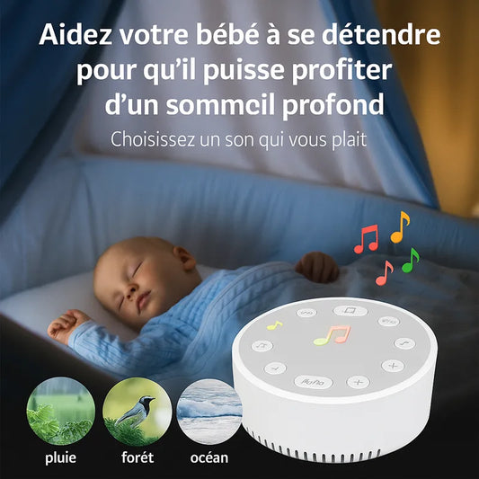 Machine bruit blanc bébé avec sons pluie forêt océan
