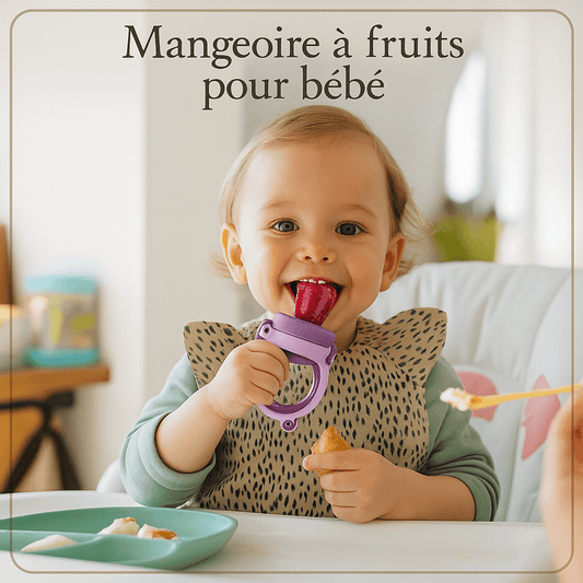 Mangeoire à fruits pour bébé - Cigogne et bébé