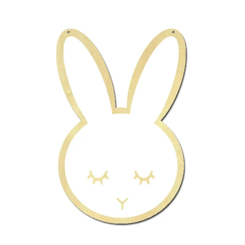 Miroir décoratif lapin en bois naturel, idéal pour chambre bébé fille ou garçon.