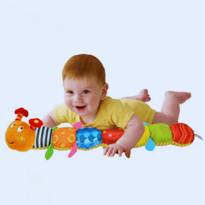 MusicWorm™ | Hochet musical en forme de chenille - Cigogne et bébé
