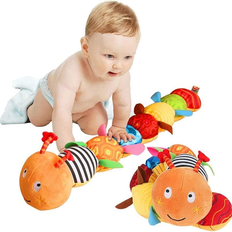 MusicWorm™ | Hochet musical en forme de chenille - Cigogne et bébé