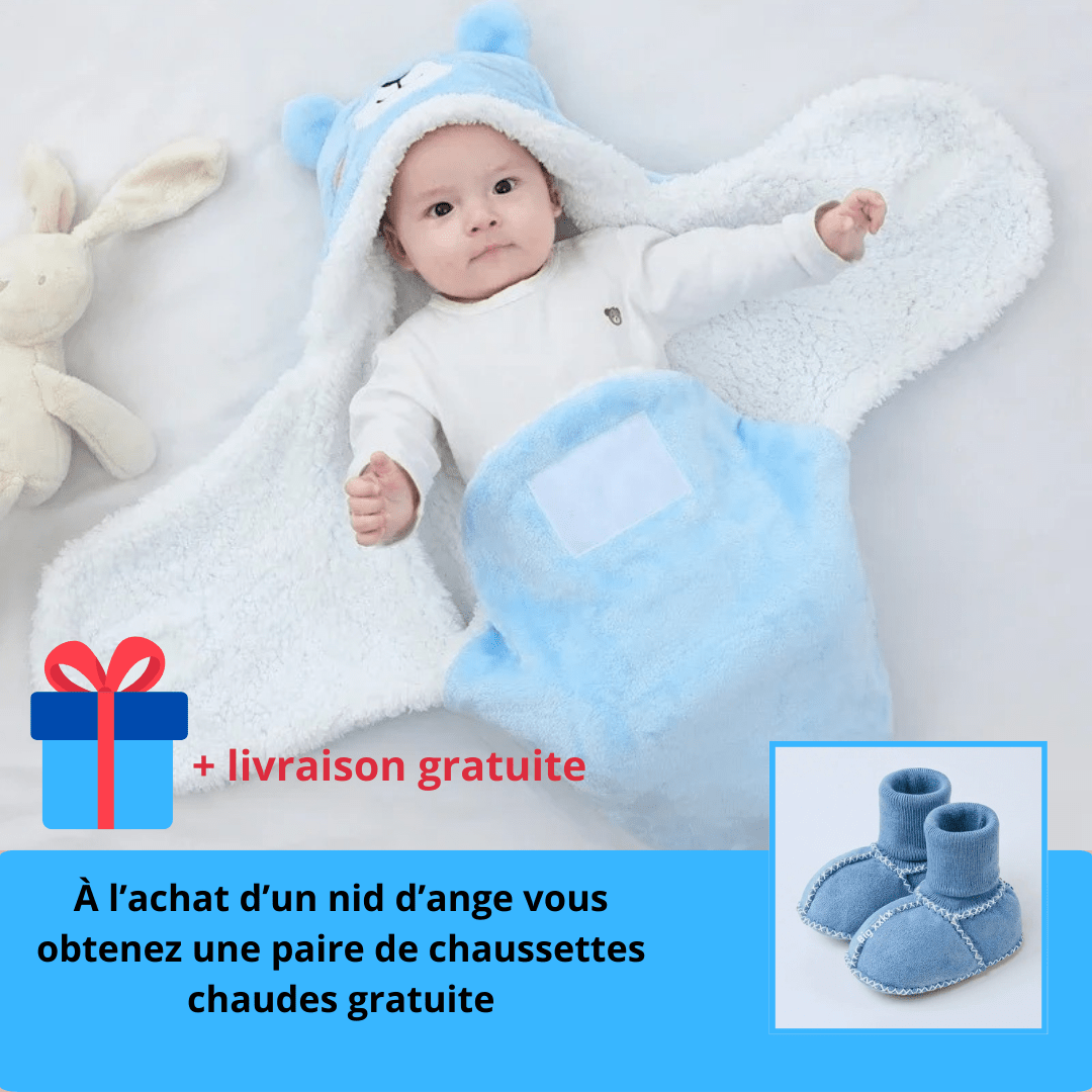Nid d'ange pour bébé - Cigogne et bébé