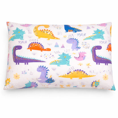 Oreiller bébé respirant 30x50 cm avec motifs dinosaures ludiques