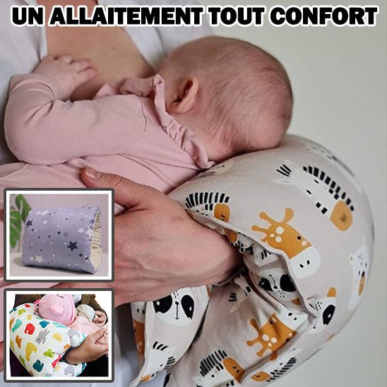 Oreiller de bras d'allaitement - Cigogne et bébé