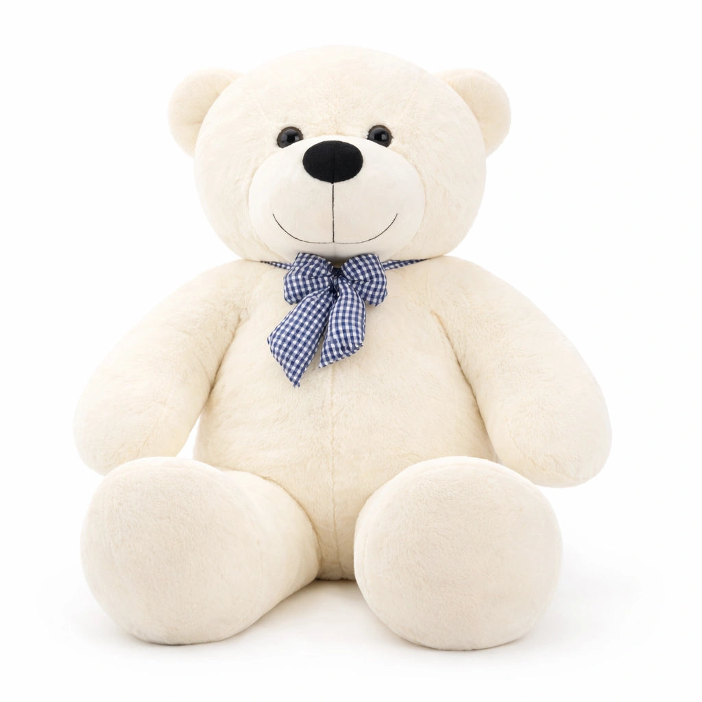 ours peluche géant blanc bébé doux avec noeud papillon décor chambre enfant style nordique