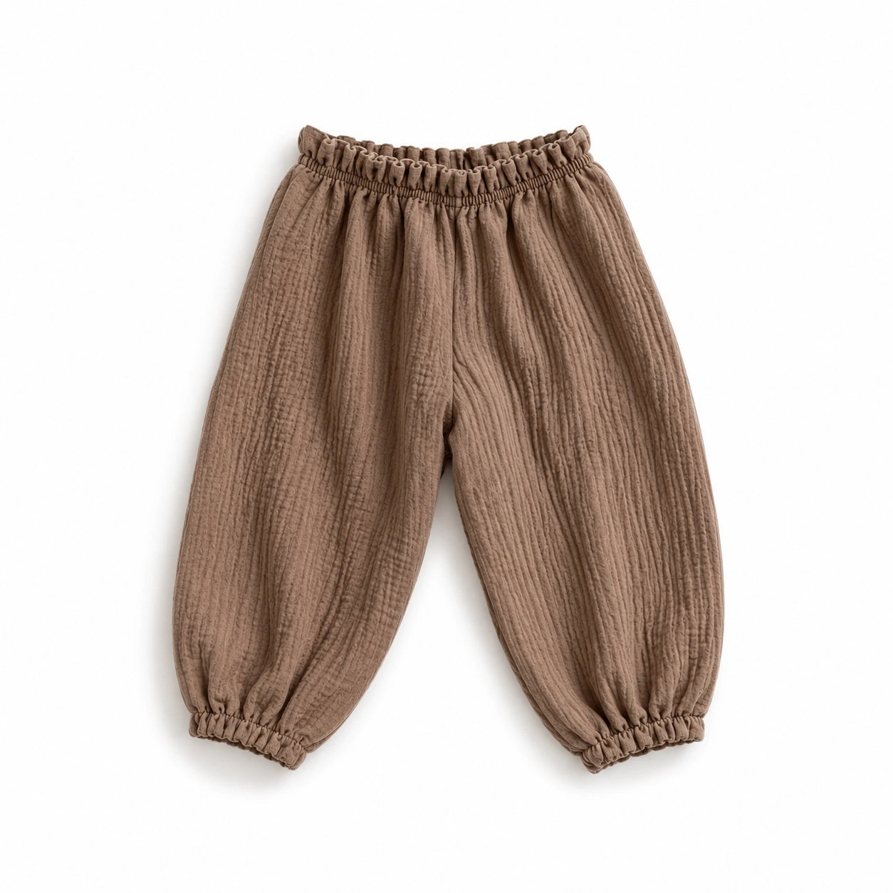 Pantalon bébé en gaze de coton marron