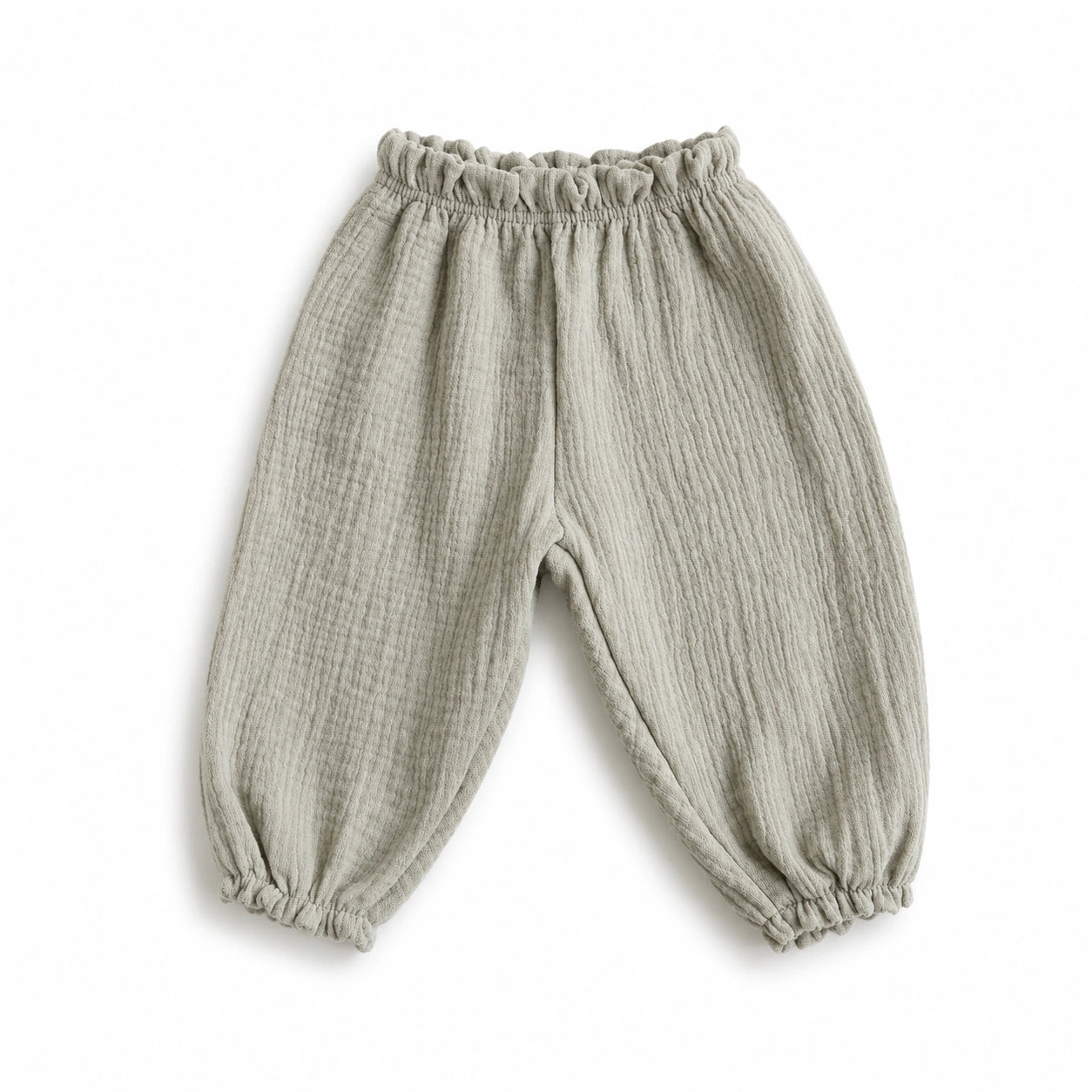 Pantalon bébé en gaze de coton vert