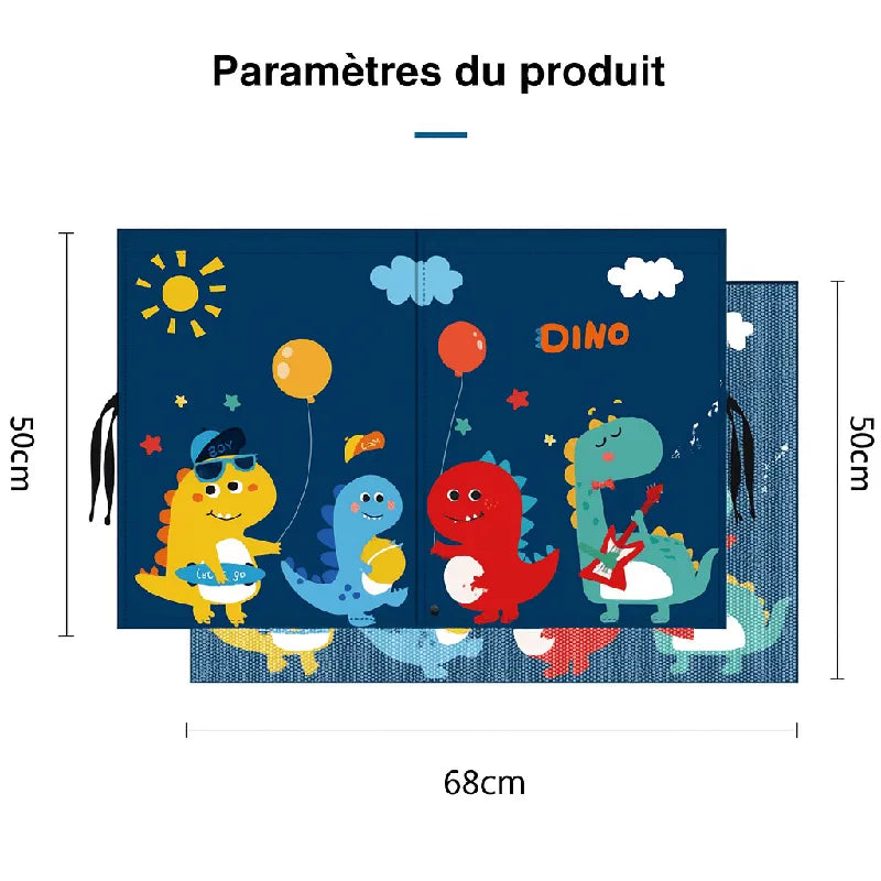 Pare-soleil voiture bébé avec dinosaures colorés et ballons ludiques