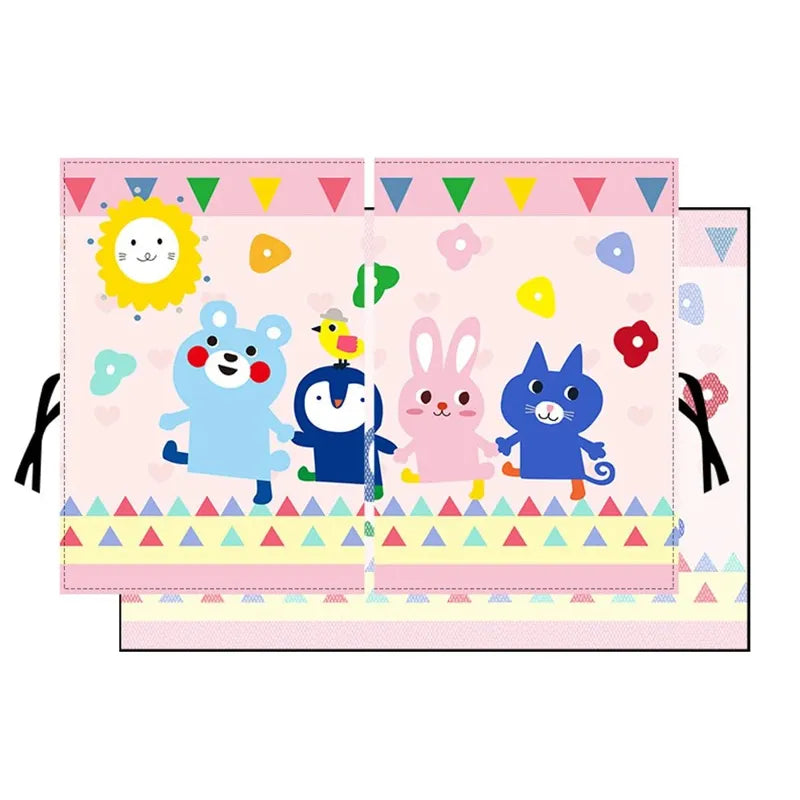 Pare-soleil voiture bébé avec animaux mignons et soleil souriant
