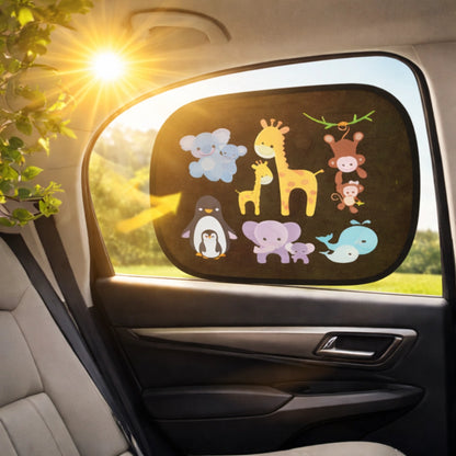 Pare-soleil voiture bébé anti-UV avec motifs animaux, protection solaire efficace contre la chaleur