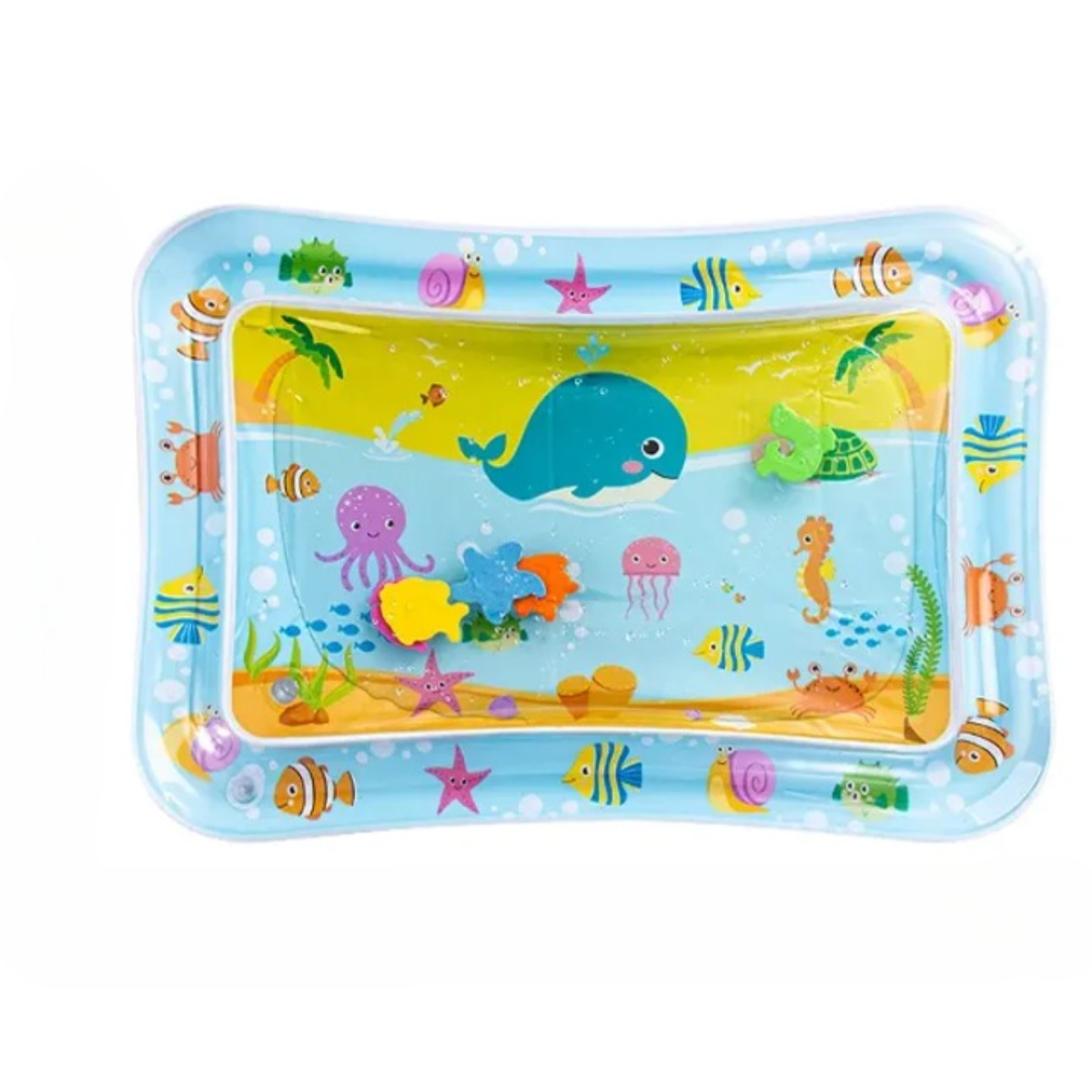 Tapis d'eau bébé motif baleine océan coloré pour éveil sensoriel et motricité