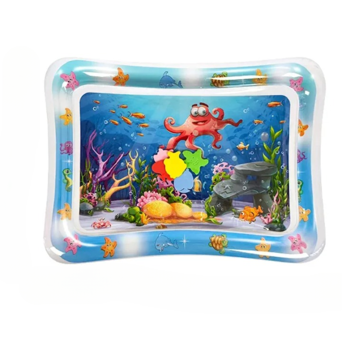 Tapis d'eau bébé pieuvre et poissons décor marin stimulation sensorielle