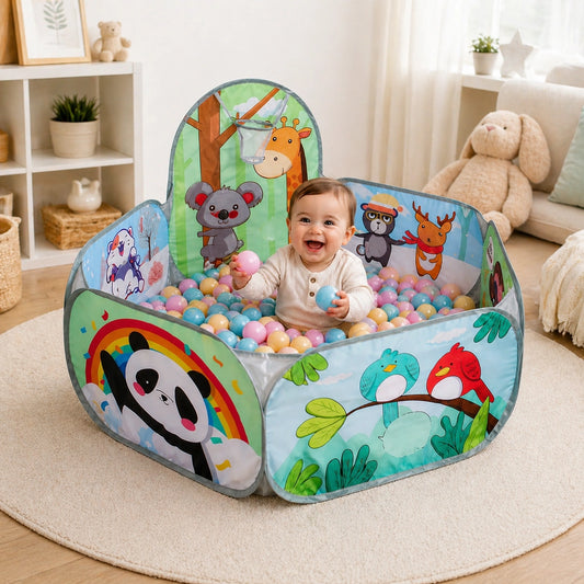 bébé qui joue dans une piscine à balles colorées jouet éducatif intérieur pour bébé