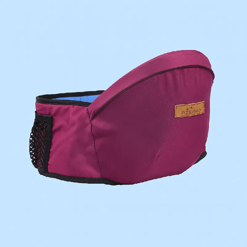 Porte-bébé de hanche bordeaux confortable pour parents et enfants