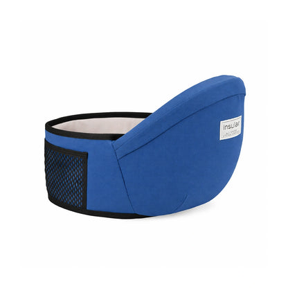 Porte bébé hanche ergonomique bleu siège portage bébé confortable soutien hanche parent