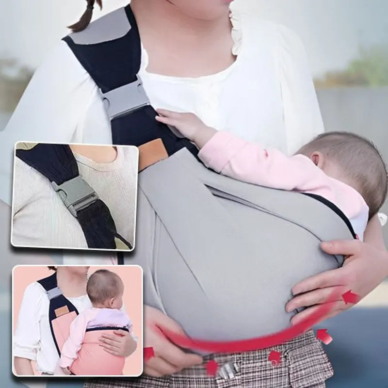 Porte-bébé ergonomique pour allaitement, soutien optimal et confort pour le nourrisson.