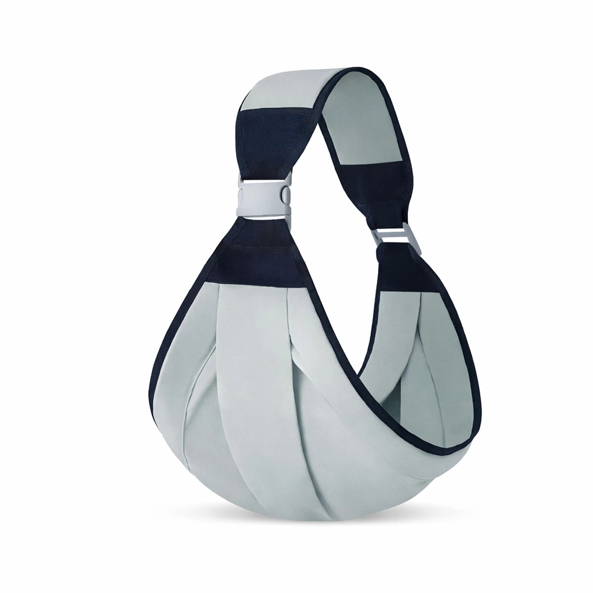 porte bébé sling gris clair design minimaliste portage bébé ergonomique ajustable tissu doux