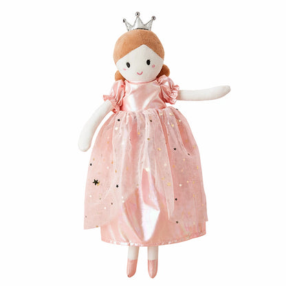 poupée princesse tissu bébé robe rose couronne jouet peluche doux poupée chiffon enfant style féerique