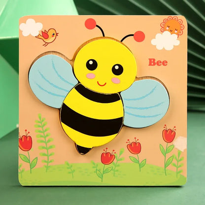 puzzle en bois abeille jaune et noire