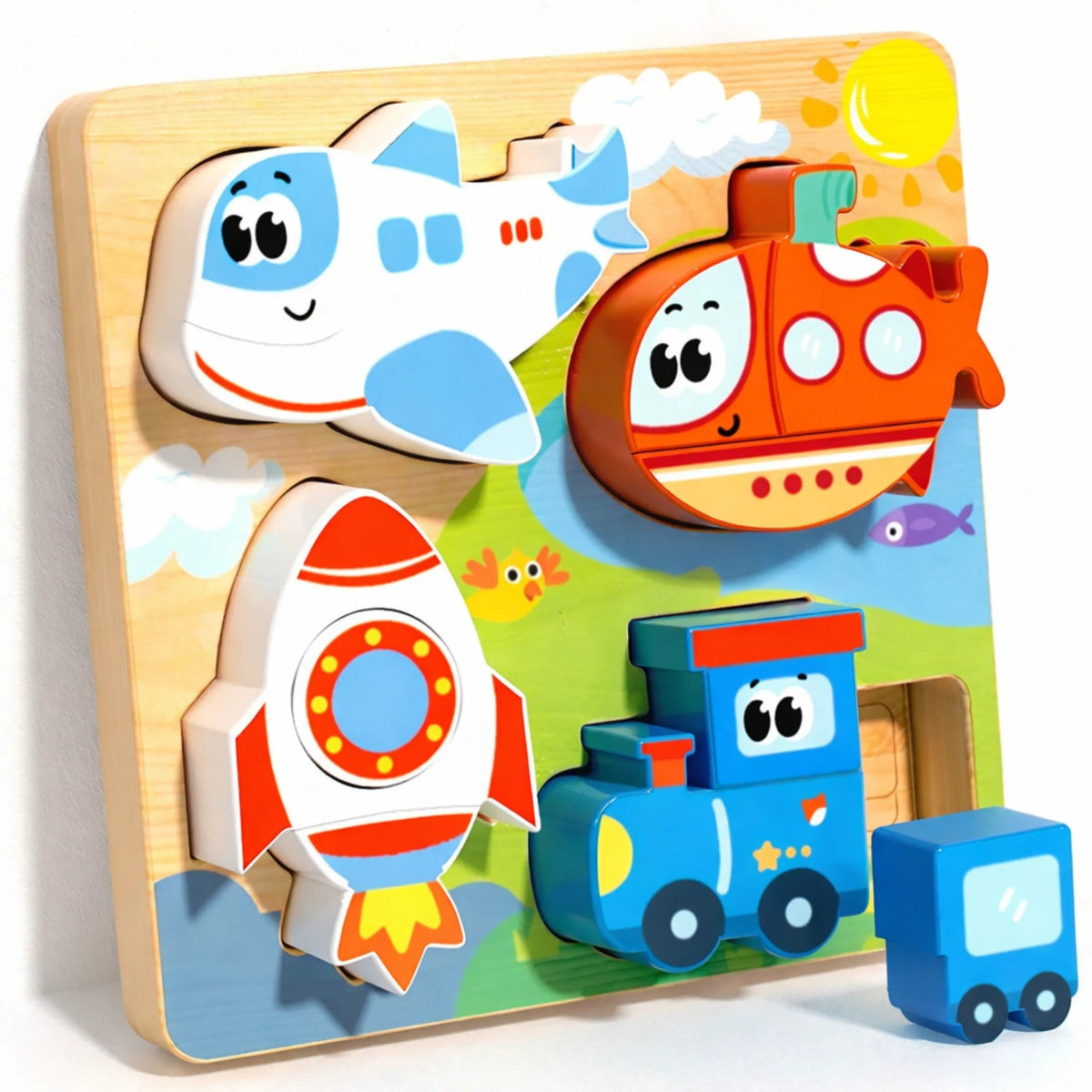 Puzzle en bois bébé animaux – Jeu éducatif Montessori