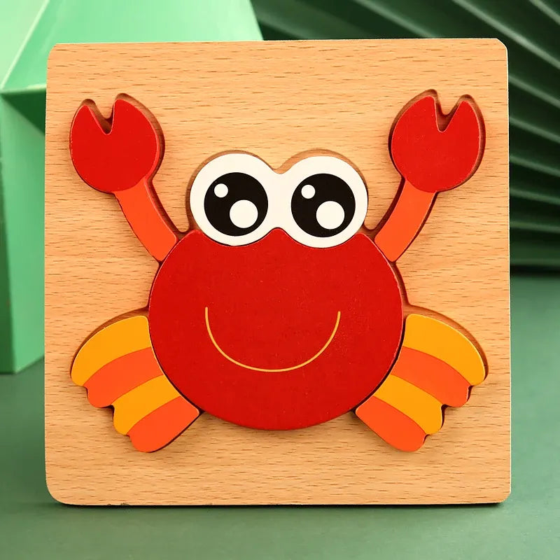 puzzle en bois crabe rouge