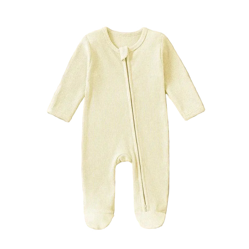Pyjama bébé crème en coton bio doux et respirant pour dormir