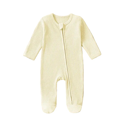 Pyjama bébé crème en coton bio doux et respirant pour dormir