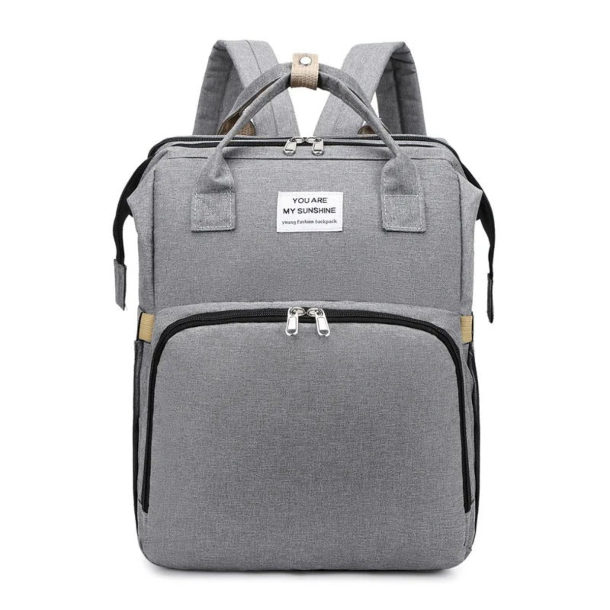 sac à dos à couches bébé gris grande capacité en tissu oxford sac maternité multifonction pour parents
