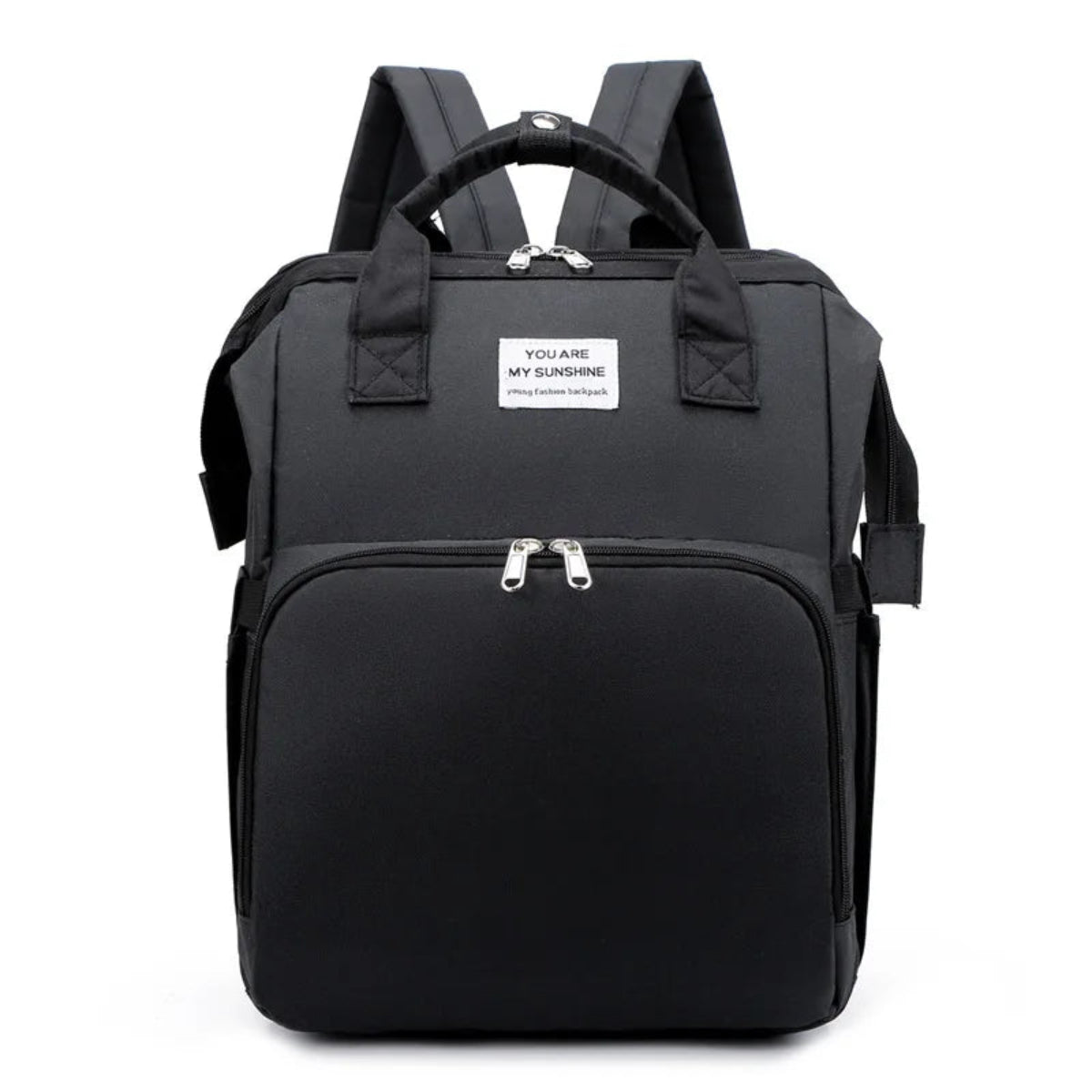 sac à dos à couches bébé noir design moderne sac maternité portable grande capacité rangement