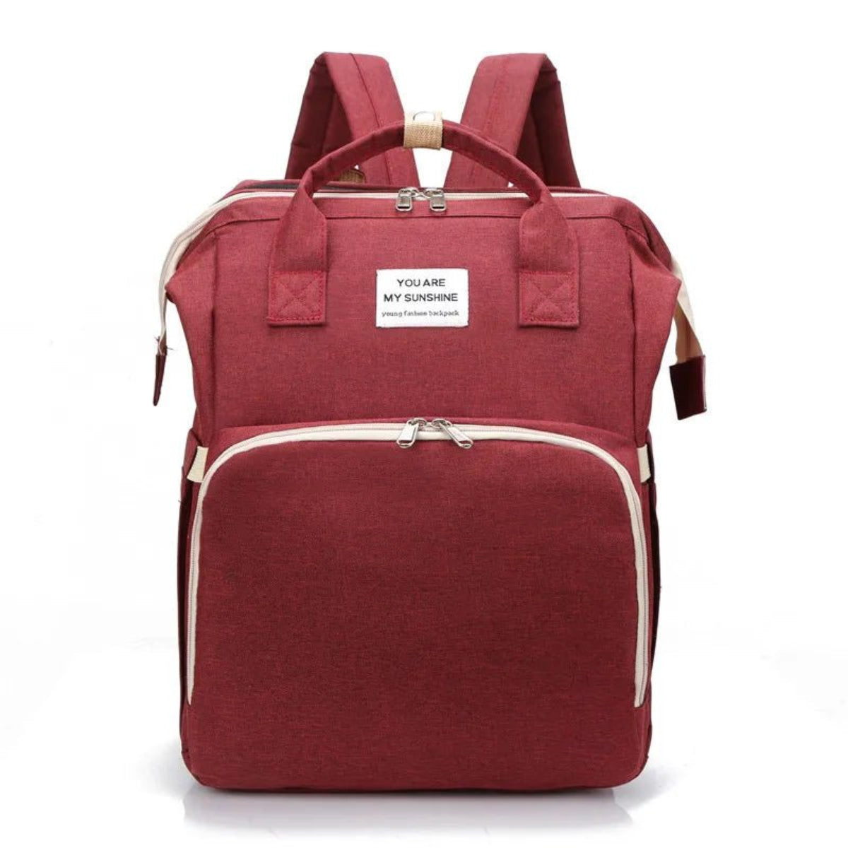 sac à dos à couches bébé rouge sac maternité pratique grande capacité en tissu oxford organisation facile