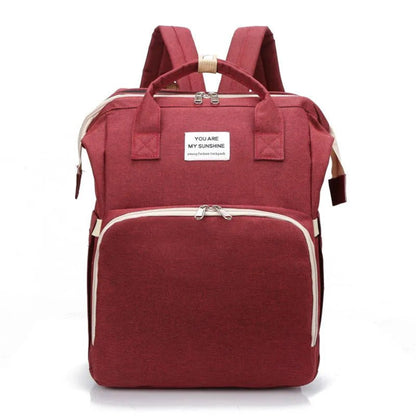 sac à dos à couches bébé rouge sac maternité pratique grande capacité en tissu oxford organisation facile