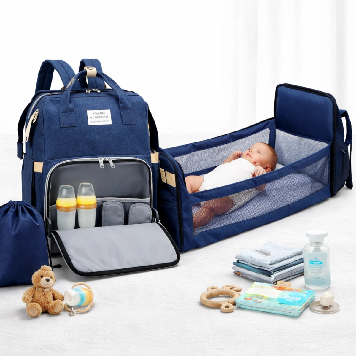 sac à dos à langer transformable lit bébé portable sac multifonction rangement biberons accessoires bébé