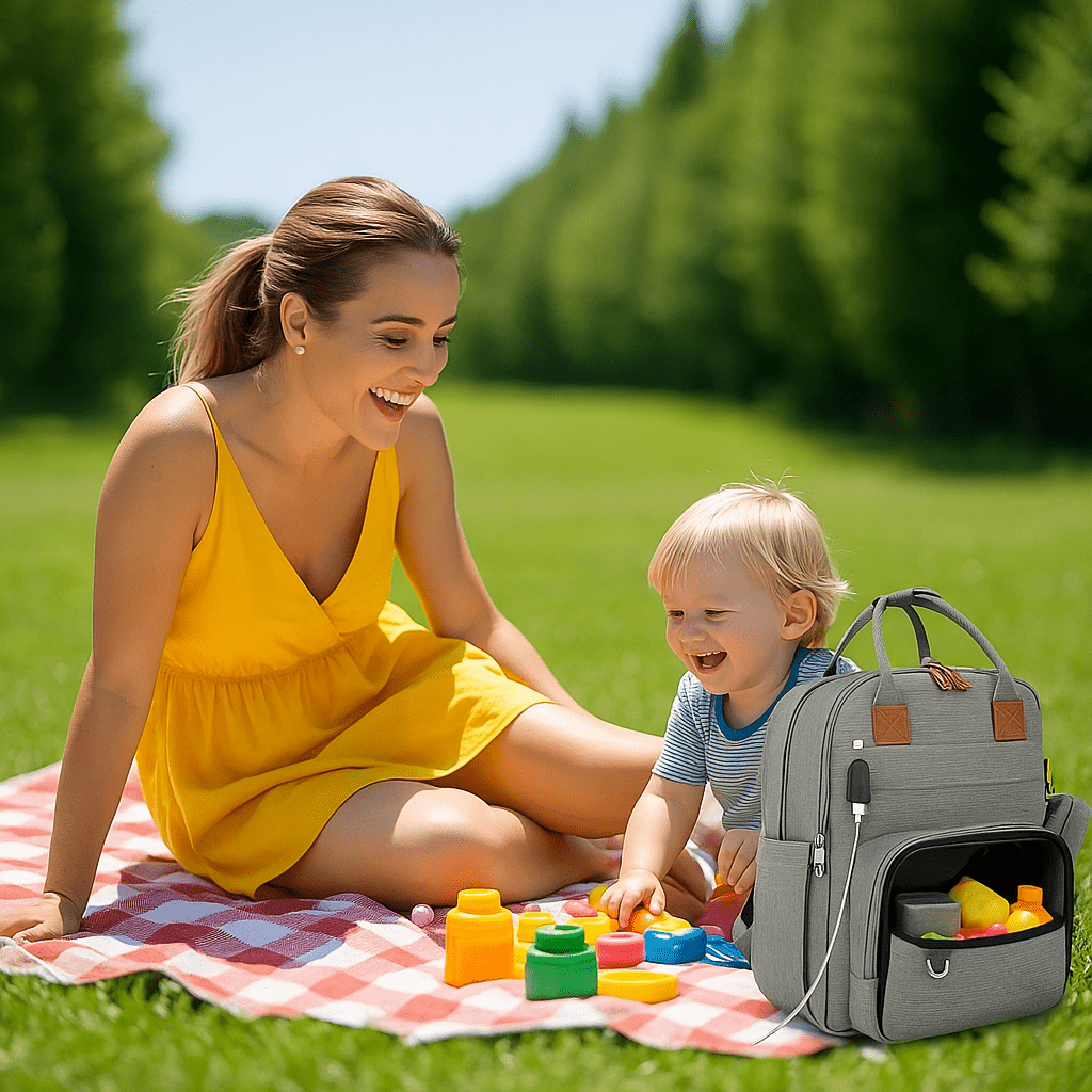 Sac à langer - Cigogne et bébé