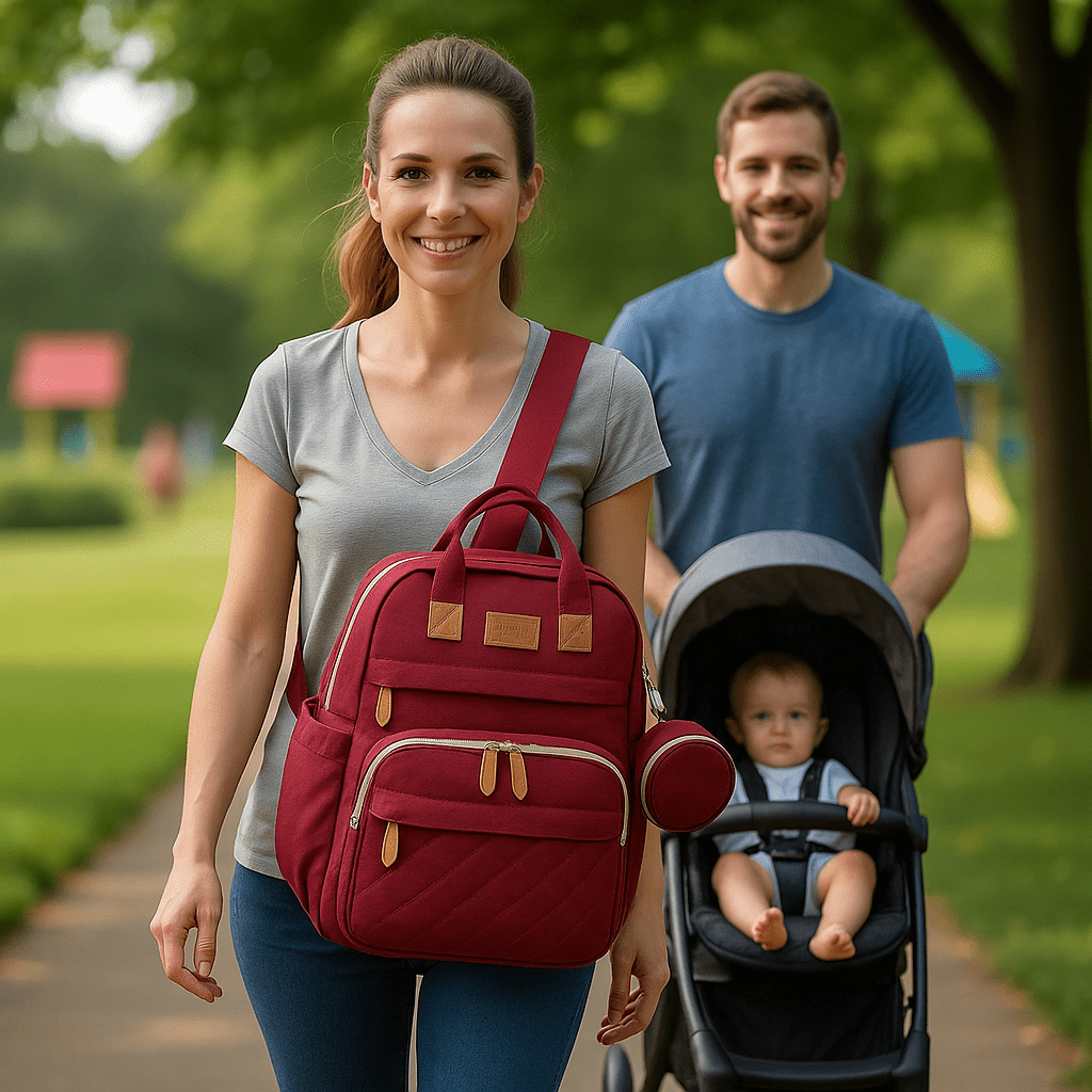 Sac à langer - Cigogne et bébé