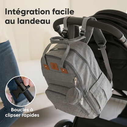 Sac à langer accroché au landau avec boucles rapides solides
