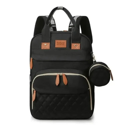 Sac à langer noir élégant, multifonctionnel, pratique et spacieux pour bébé