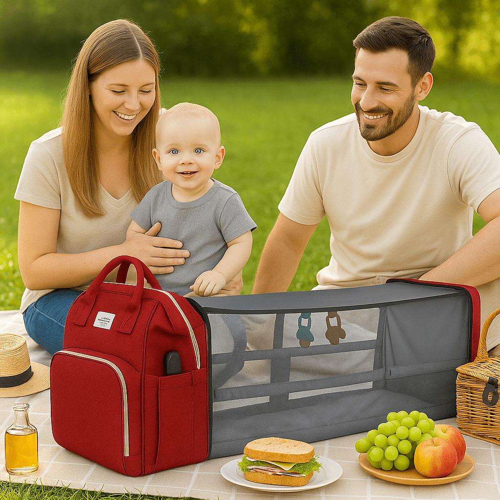 Sac pliable berceau pour bébé - Cigogne et bébé