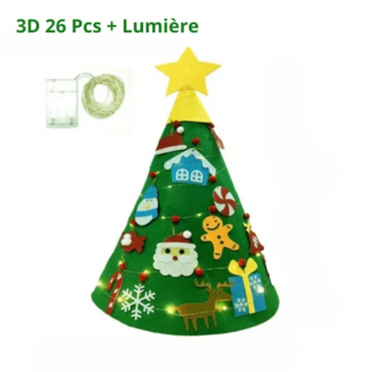Sapin de Noël en feutre en trois dimensions à décorer