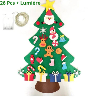 Sapin de Noël enfant avec 26 décorations à accrocher et lumière