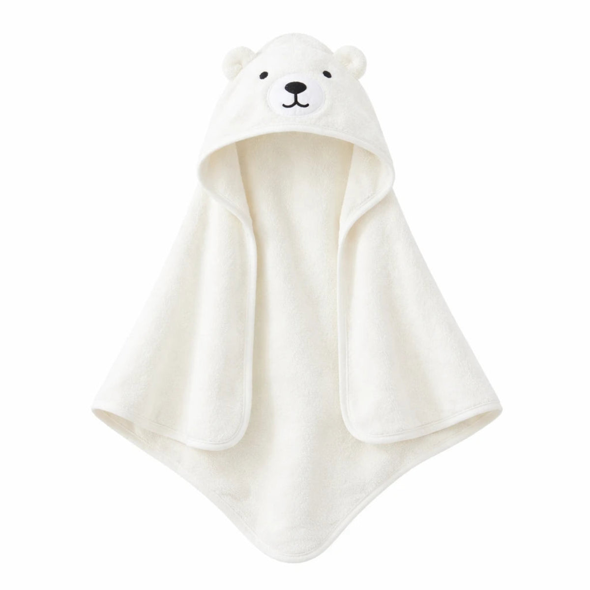 serviette bébé à capuche ours blanc douce et absorbante sortie de bain bébé